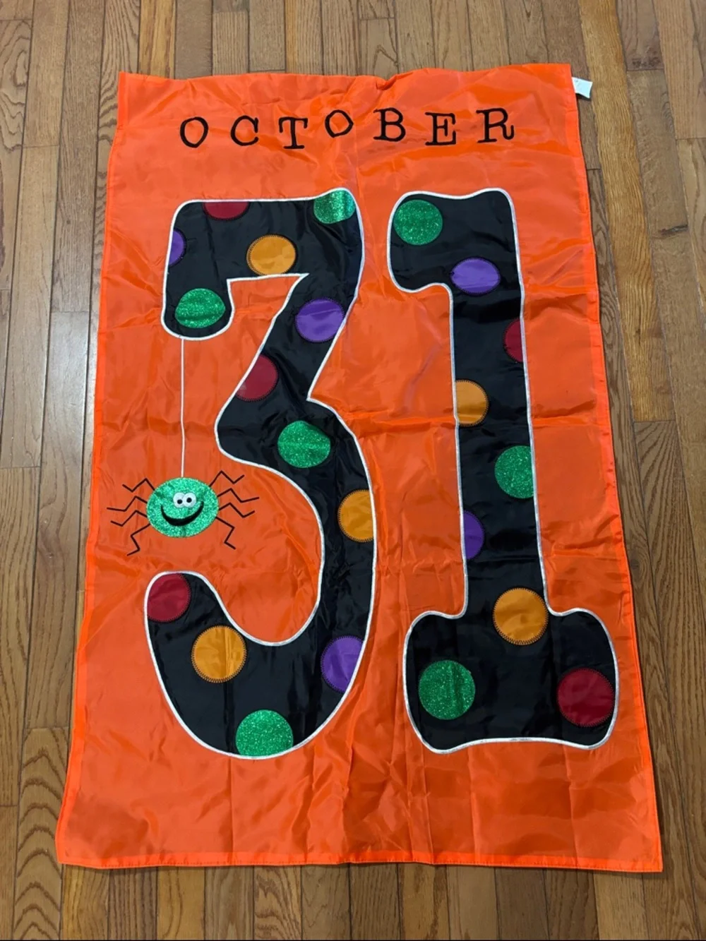 Orange Halloween 'October 31' Decorative Flag - Unbranded
